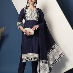 Women’s Printed Straight Kurta Suit Set