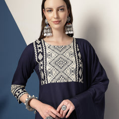 Women’s Printed Straight Kurta Suit Set