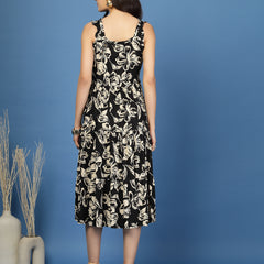 Women's Floral Print Fit & Flare Dress