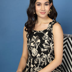 Women's Floral Print Fit & Flare Dress
