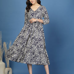 Women's Animal Print Fit & Flare Dress