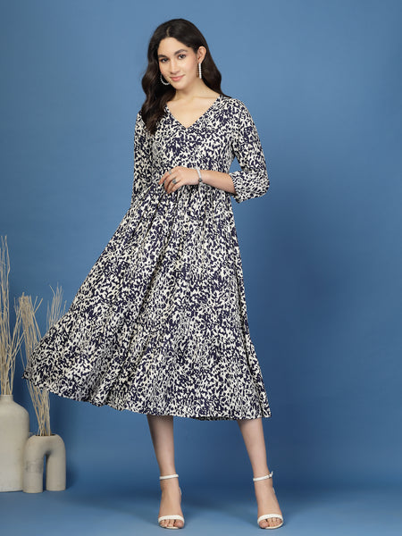 Women's Animal Print Fit & Flare Dress