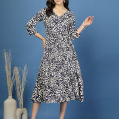 Women's Animal Print Fit & Flare Dress