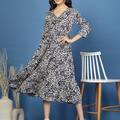 Women's Animal Print Fit & Flare Dress