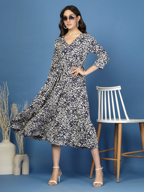 Women's Animal Print Fit & Flare Dress