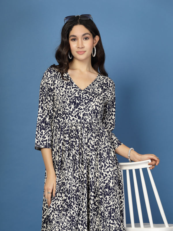 Women's Animal Print Fit & Flare Dress
