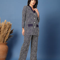 Women V-Neck Nightwear Set