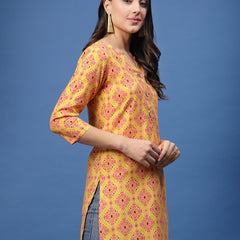 New Rayon Ethnic Motifs Printed Short Kurti
