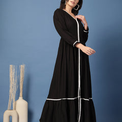 Women V-Neck Fit & Flare Dress