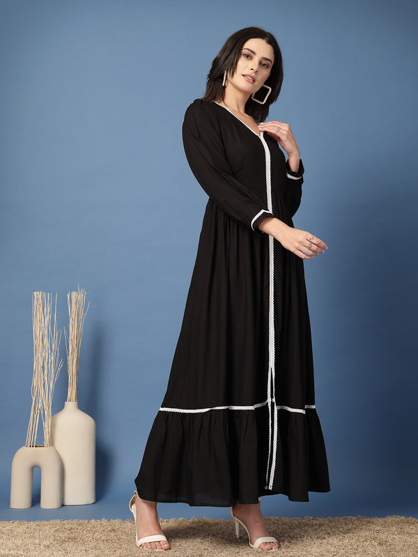 Women V-Neck Fit & Flare Dress