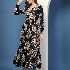 Women's Floral Print Fit & Flare Dress