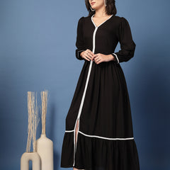 Women V-Neck Fit & Flare Dress