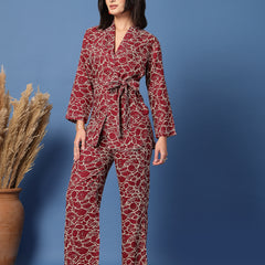 Women Printed Fashion Cord Set