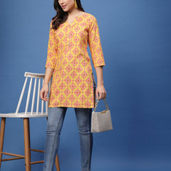 New Rayon Ethnic Motifs Printed Short Kurti