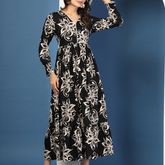Women's Floral Print Fit & Flare Dress