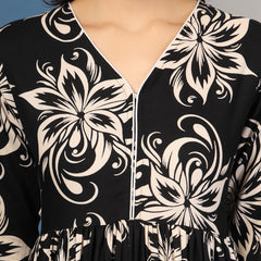 Women's Floral Print Fit & Flare Dress