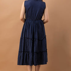 Women's Polka Print Fit & Flare Dress