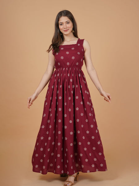 Women's Floral Print Fit & Flare Dress