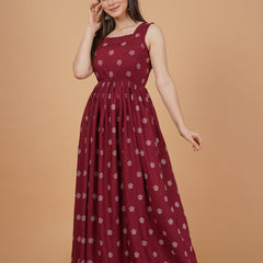 Women's Floral Print Fit & Flare Dress
