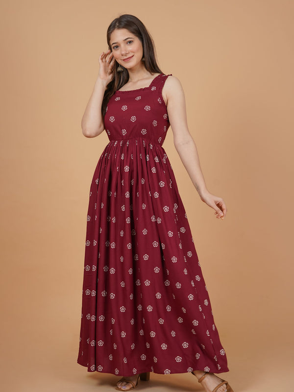 Women's Floral Print Fit & Flare Dress