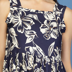 Women's Floral Print Fit & Flare Dress