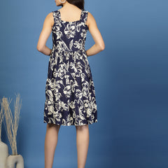 Women's Floral Print Fit & Flare Dress