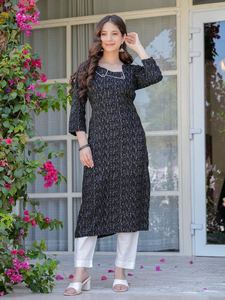 Women's Printed Straight Rayon Kurta