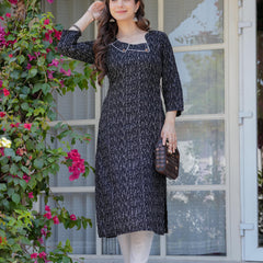 Women's Printed Straight Rayon Kurta