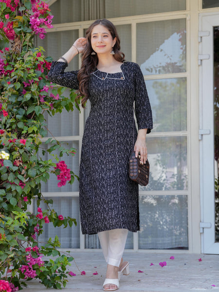 Women's Printed Straight Rayon Kurta