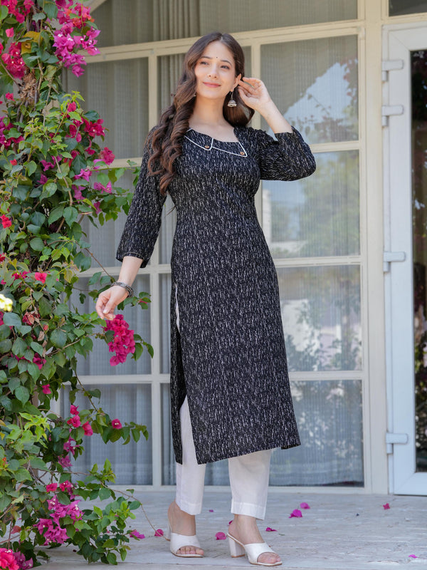 Women's Printed Straight Rayon Kurta