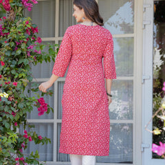 Women's Printed Straight Cotton Kurta