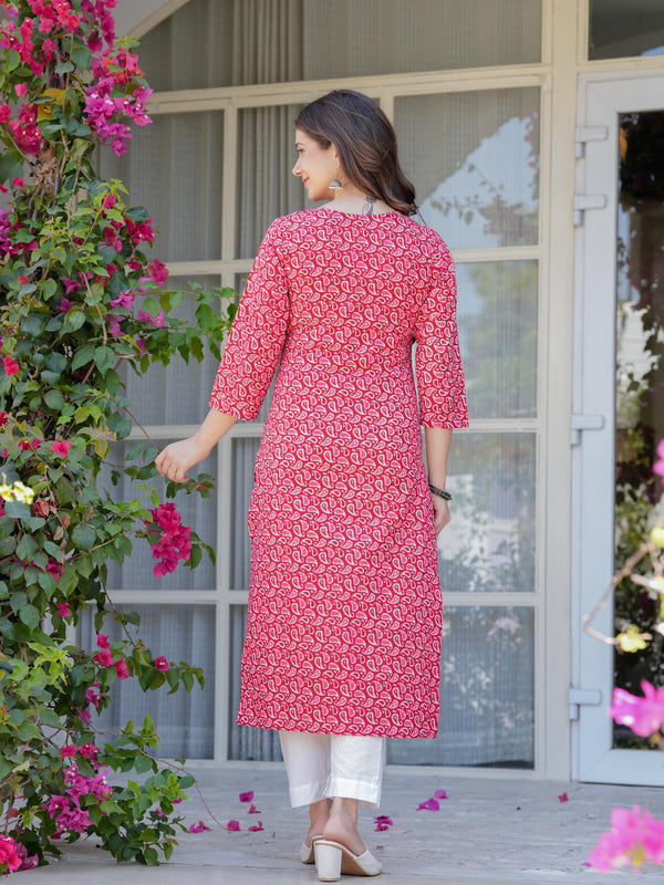 Women's Printed Straight Cotton Kurta