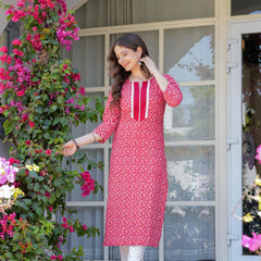 Women's Printed Straight Cotton Kurta