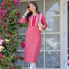 Women's Printed Straight Cotton Kurta