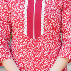 Women's Printed Straight Cotton Kurta