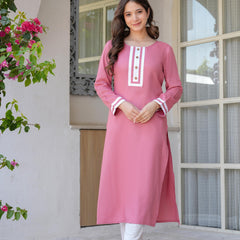 Women's  Stylish Straight Rayon Kurta