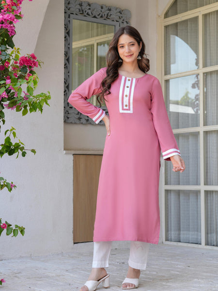 Women's  Stylish Straight Rayon Kurta