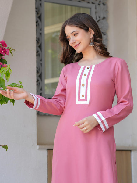 Women's  Stylish Straight Rayon Kurta