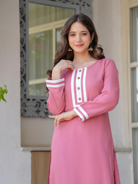 Women's  Stylish Straight Rayon Kurta