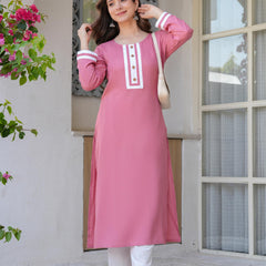 Women's  Stylish Straight Rayon Kurta