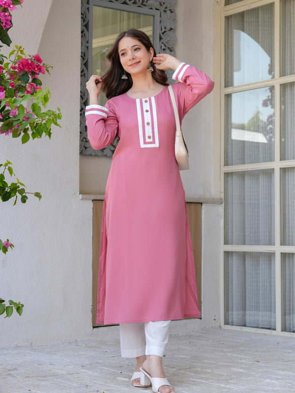 Women's  Stylish Straight Rayon Kurta