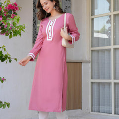 Women's  Stylish Straight Rayon Kurta
