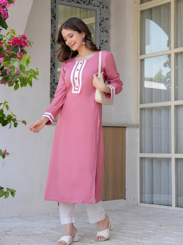 Women's  Stylish Straight Rayon Kurta