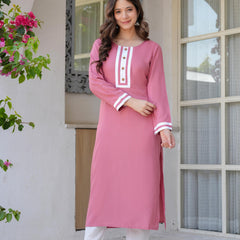 Women's  Stylish Straight Rayon Kurta