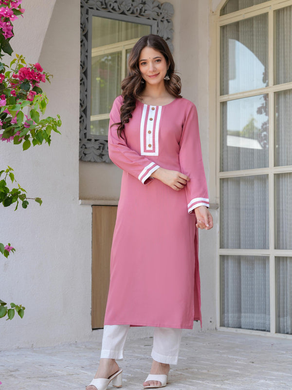Women's  Stylish Straight Rayon Kurta