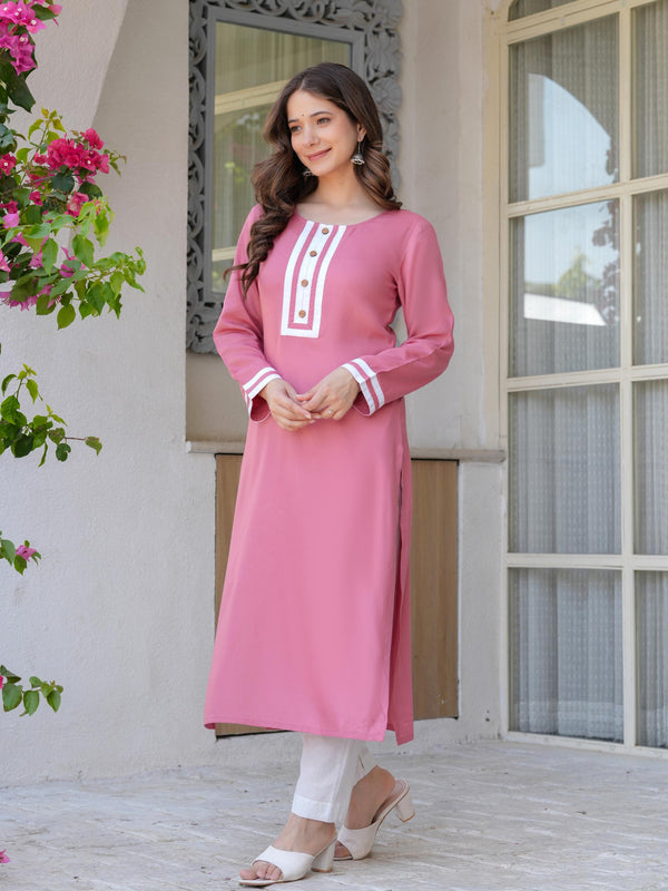 Women's  Stylish Straight Rayon Kurta