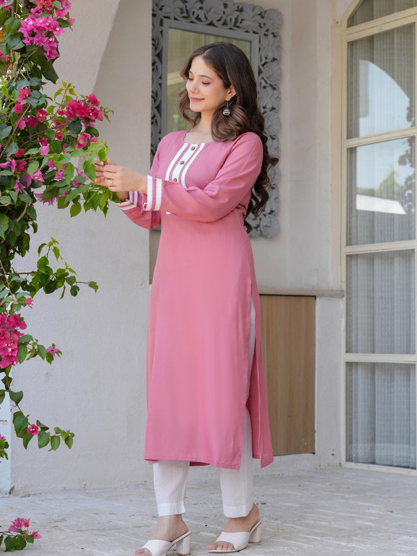 Women's  Stylish Straight Rayon Kurta
