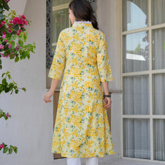 Women's Printed Flared Cotton Kurta
