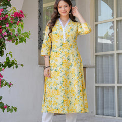 Women's Printed Flared Cotton Kurta