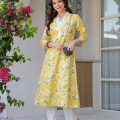 Women's Printed Flared Cotton Kurta